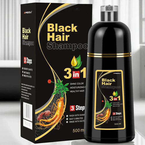 3 in 1 Black Hair Dye Shampoo - Buy 1 Get 1 Free