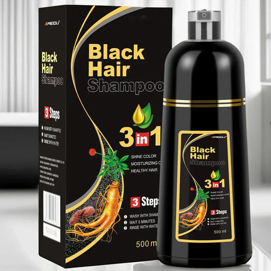 3 in 1 Black Hair Dye Shampoo - Buy 1 Get 1 Free