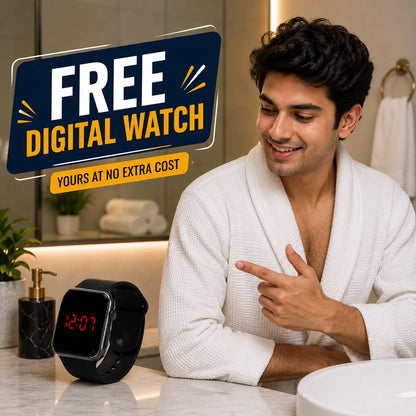 Premium Golden Grooming Trimmer with Digital Watch