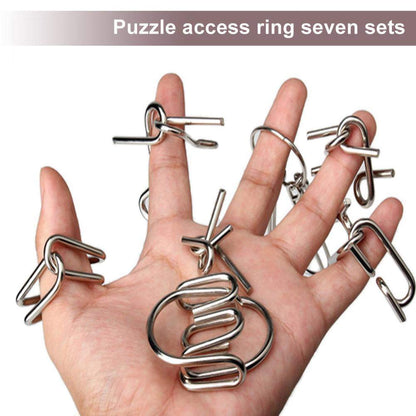 6-Piece Metal Puzzle Set – Brain Teasers for Endless Fun & Mental Challenge
