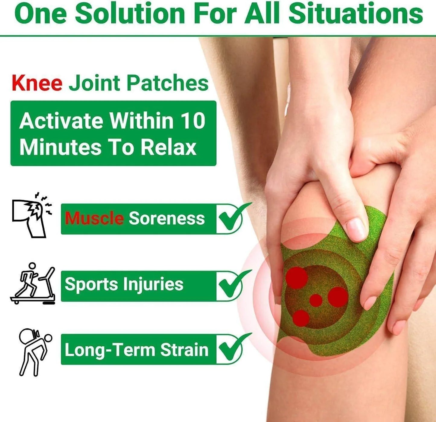 Herbal Knee Plaster Sticker Wormwood Extract Joint Ache Pain Relieving Pack Of (10) BUY 1 GET 1 FREE
