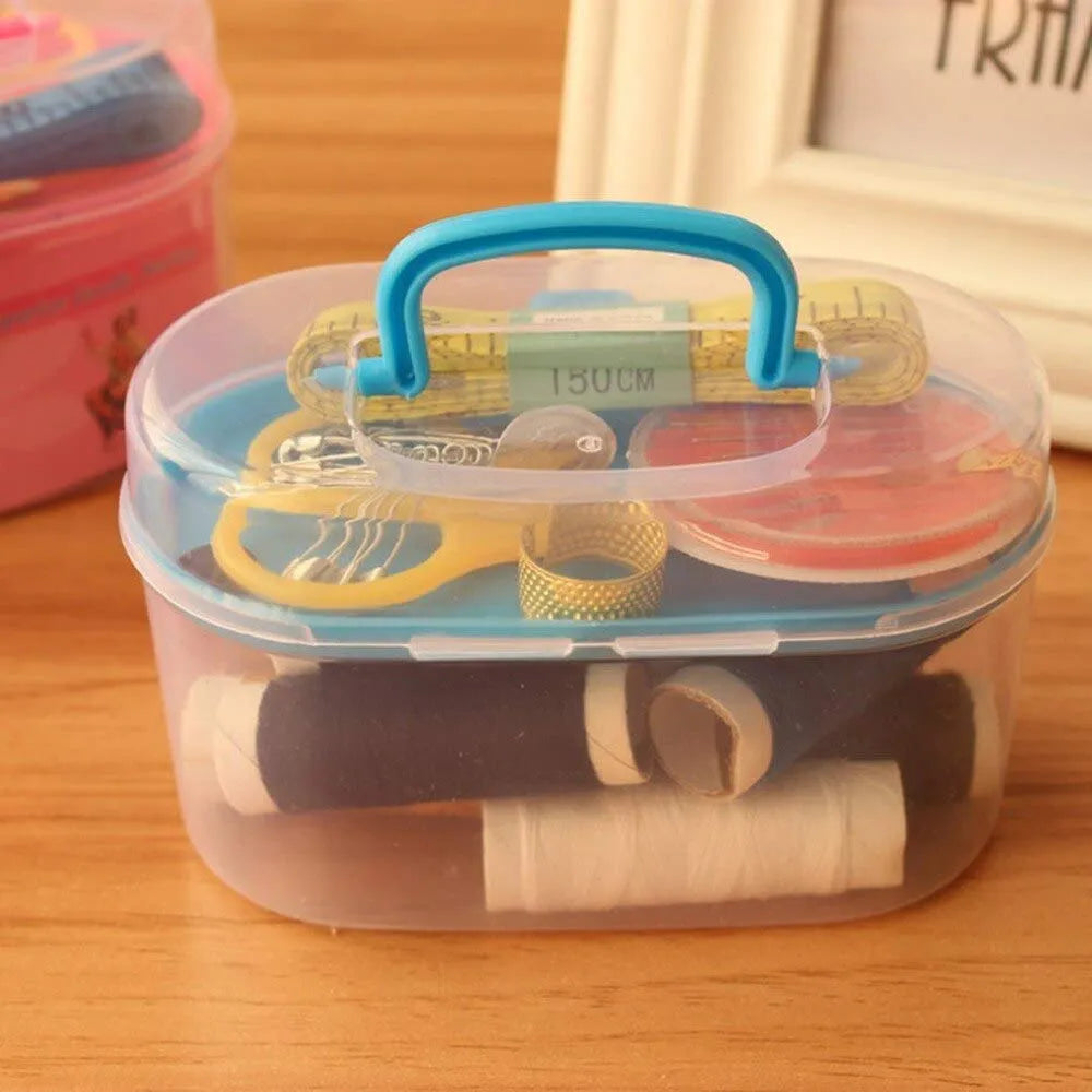 Double-Layer Portable Travel Sewing Kit Organizer Box
