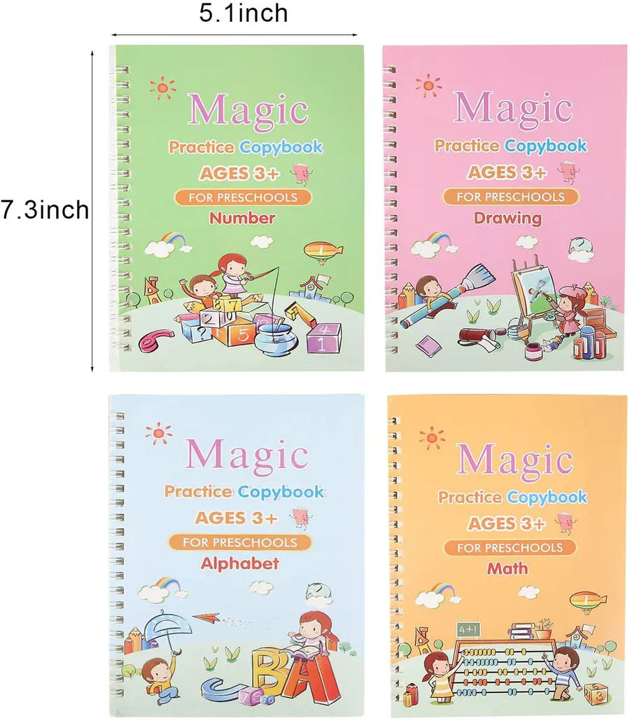 Magic Practice Copybook (10 Refill, 4 Book, 1 Pen, 1 Grip)