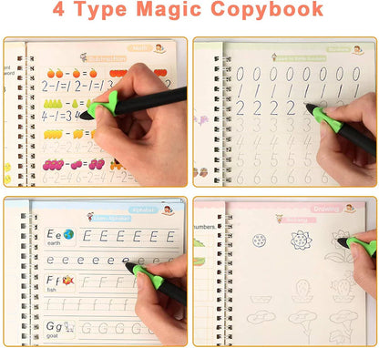 Magic Practice Copybook (10 Refill, 4 Book, 1 Pen, 1 Grip)