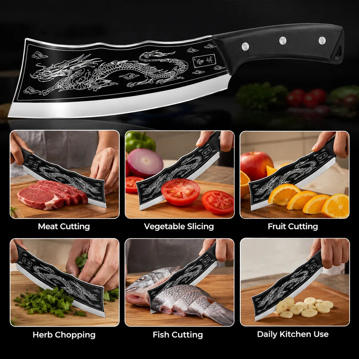 Dragon-Style Heavy-Duty Kitchen Cutting Knife