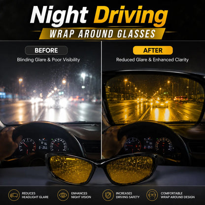 Wrap-Around HD Night Driving Glasses