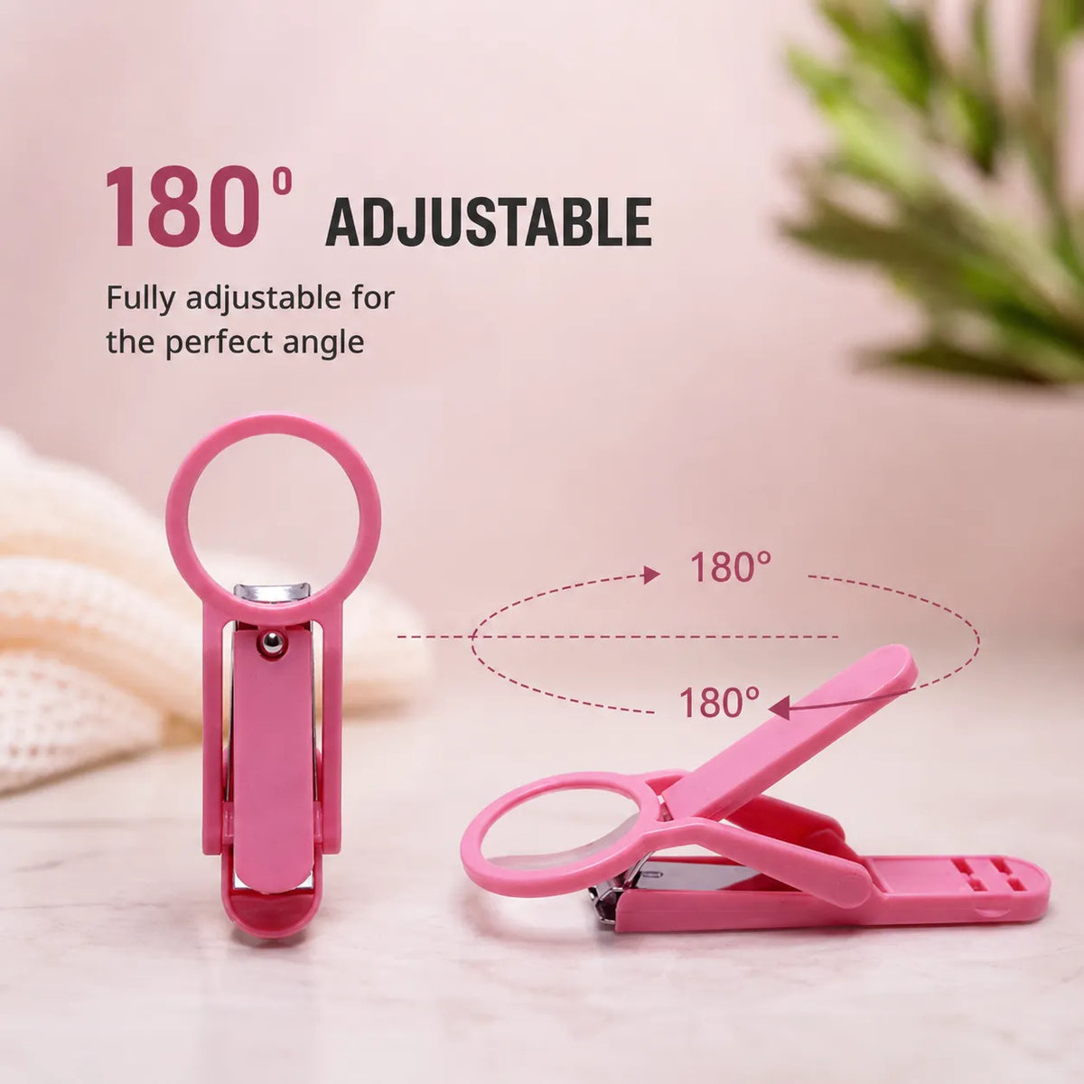 Precision Nail Clipper with Built-In Magnifying Glass
