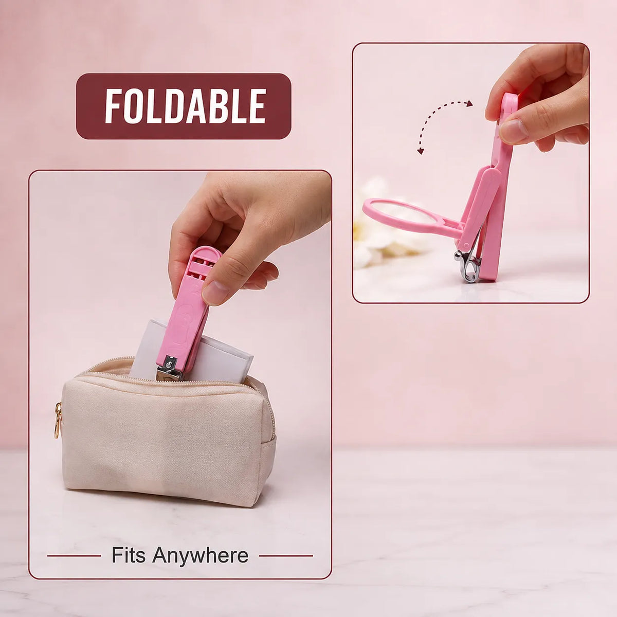 Precision Nail Clipper with Built-In Magnifying Glass
