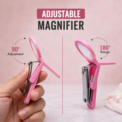 Precision Nail Clipper with Built-In Magnifying Glass