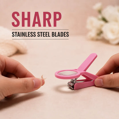 Precision Nail Clipper with Built-In Magnifying Glass