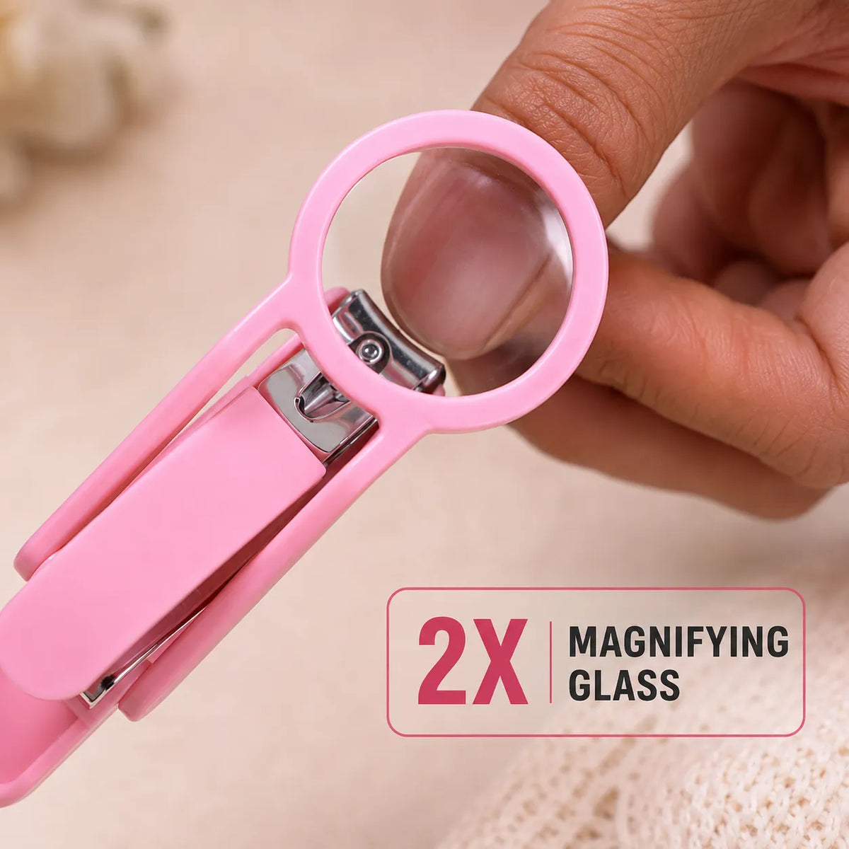 Precision Nail Clipper with Built-In Magnifying Glass