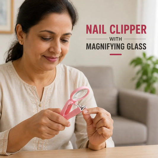 Precision Nail Clipper with Built-In Magnifying Glass
