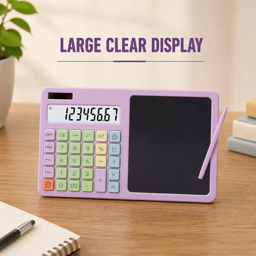 Digital Calculator with Reusable Writing Pad