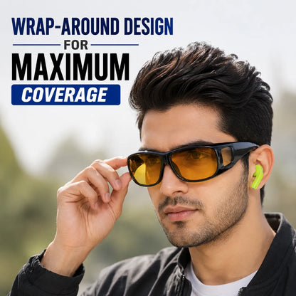Day & Night Wrap-Around HD Vision Glasses with FREE Wireless Earbuds