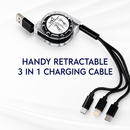 3-in-1 Retractable Multi-Device Charging Cable