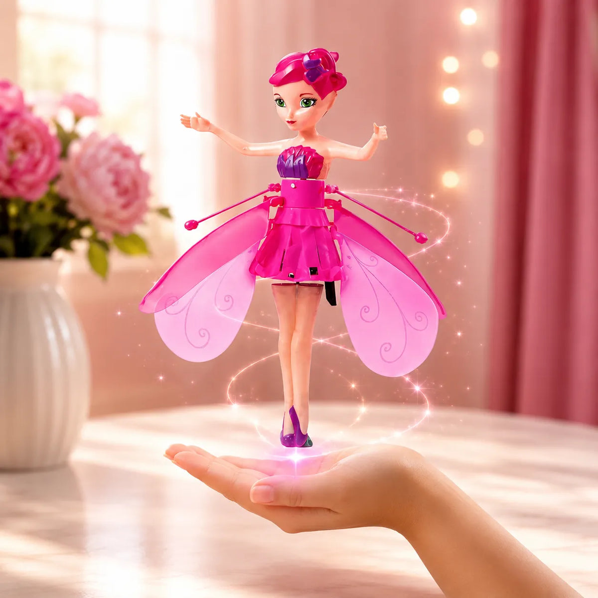 Hand-Sensor Flying Fairy Doll with Colorful LED Lights