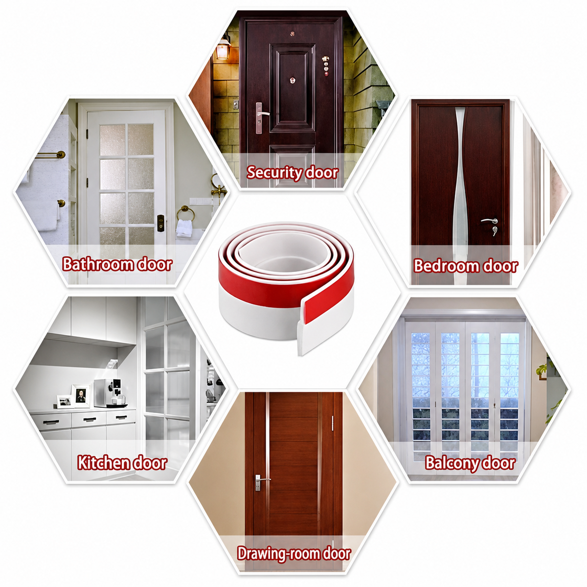Pack of 2 Door Bottom Gap Sealing Guard Strips