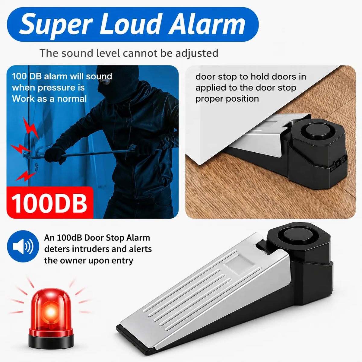 Anti-Theft Door Stopper Security Alarm
