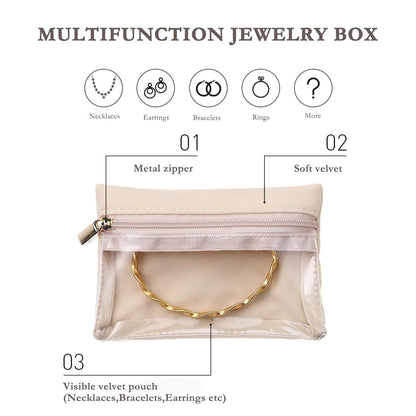 Portable Jewellery Organizer Bag with Zipper Bags