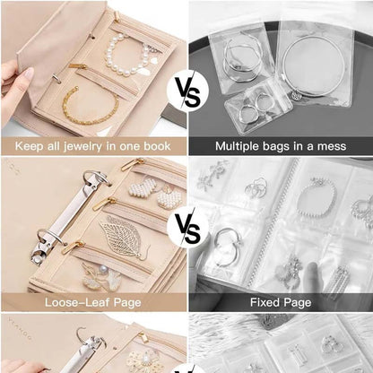 Luxury Portable Leather Jewelry Storage Book | Elegant, Secure & Take It Everywhere