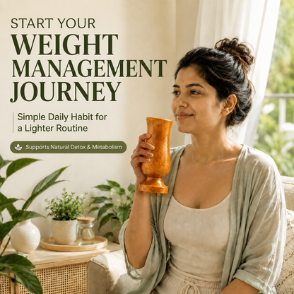 Weight Loss and Body Detox Wooden Water Glass (100% Ayurvedic)
