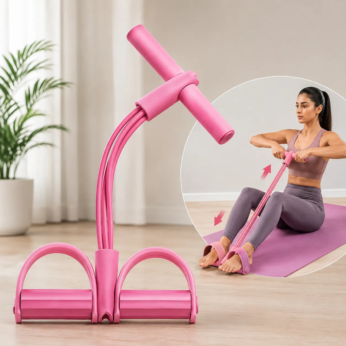 4-Tube Yoga Pedal Puller Resistance Band Exerciser