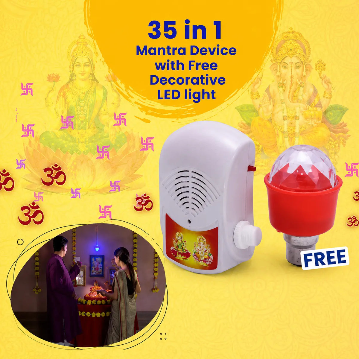 35-in-1 Devotional Mantra Device + Free Decorative LED Light