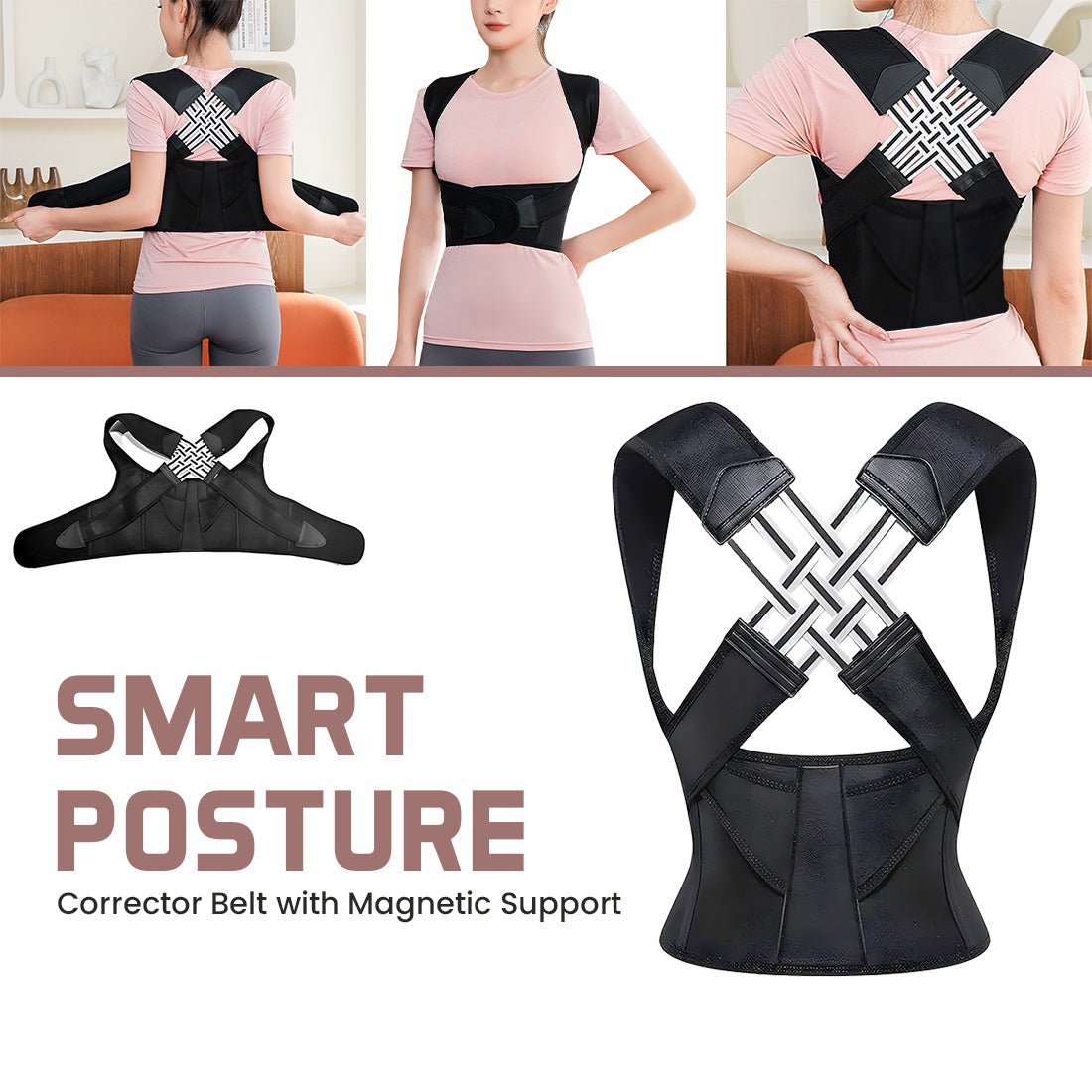 Adjustable Back Posture Corrector Back Support Belt | Back Pain Back Straight And Shoulder Support Belt