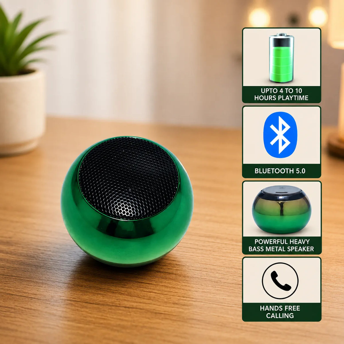 Portable Metal Bluetooth Wireless Speaker