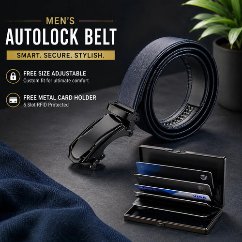 Men’s Adjustable Free-Size Belt with Wallet
