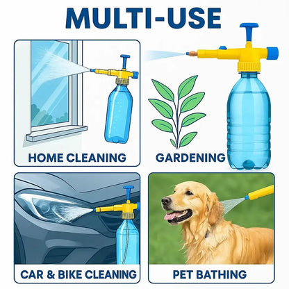 Bottle Pressure Sprayer Attachment | Handheld Pump Spray Gun | Adjustable Nozzle for Gardening & Cleaning