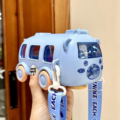 Bus Design Water Bottle with Wheels – School Water Bottle for Kids
