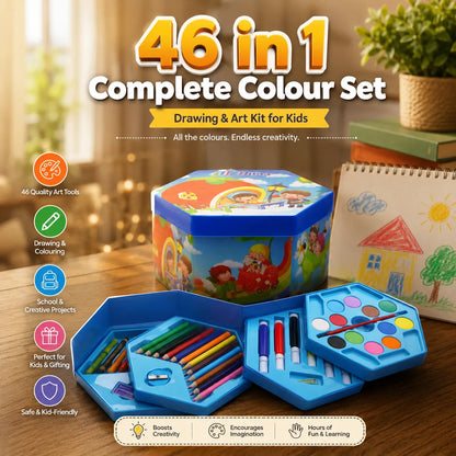 46-Piece Complete Multi-Color Creative Art Set