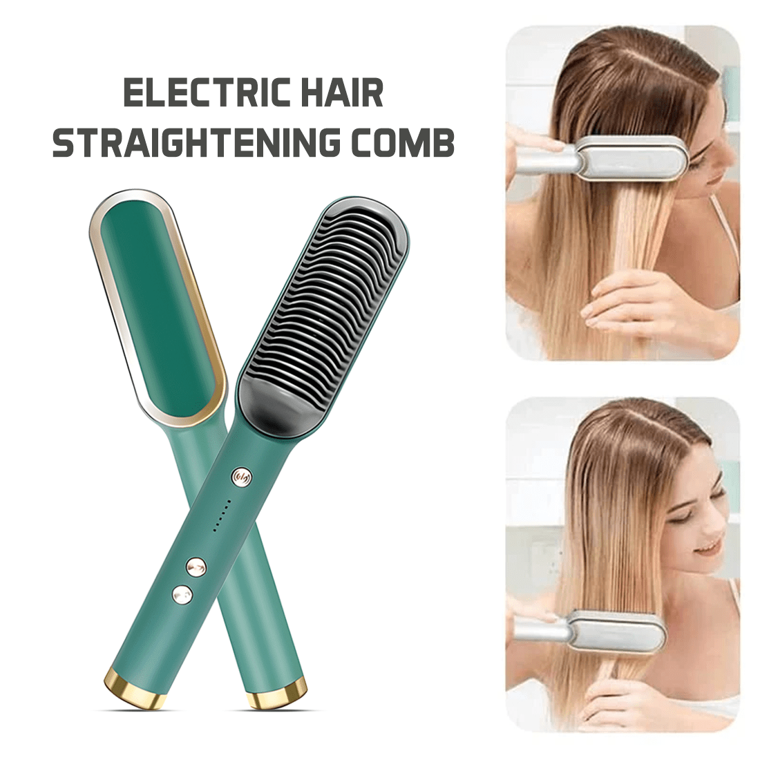 Electric Hair Straightening Comb | Portable and Travel-Friendly Styling Tool