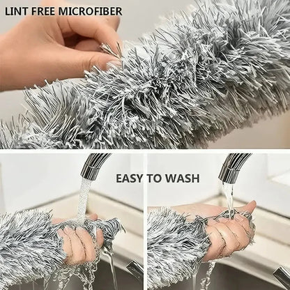 Extendable Microfiber Duster & Bendable for High Ceiling Fans, Window Blinds, Furniture