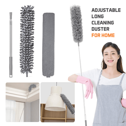 Extendable Microfiber Duster & Bendable for High Ceiling Fans, Window Blinds, Furniture