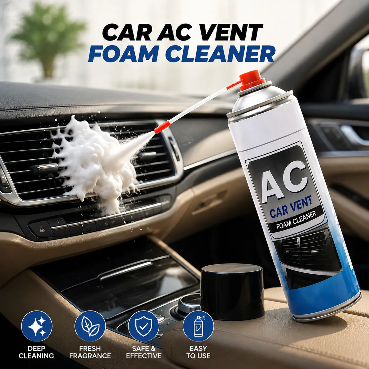 Deep-Clean Car AC Vent Foaming Cleaner