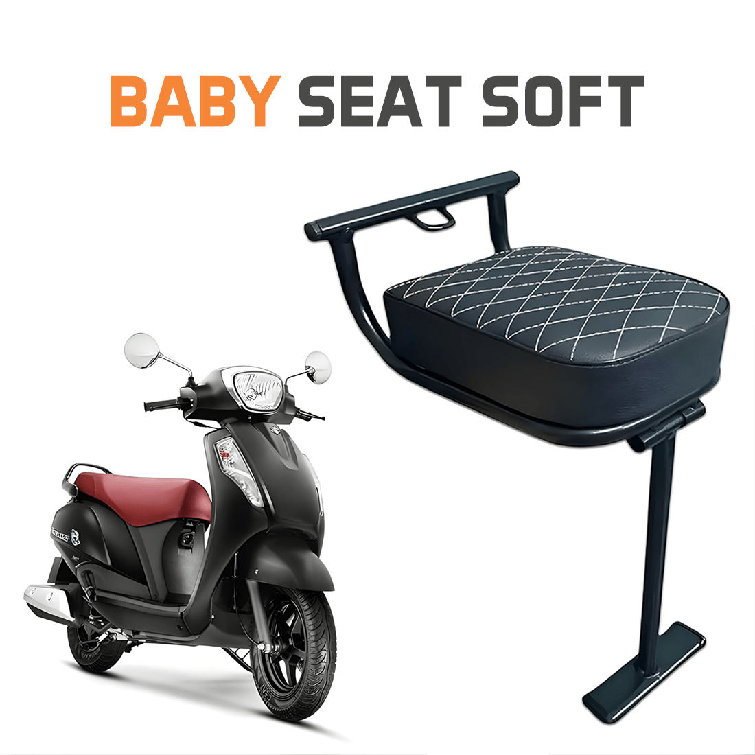 Foldable Front Baby Seat for Scooter – Comfortable & Safe Child Sitting on Scooty
