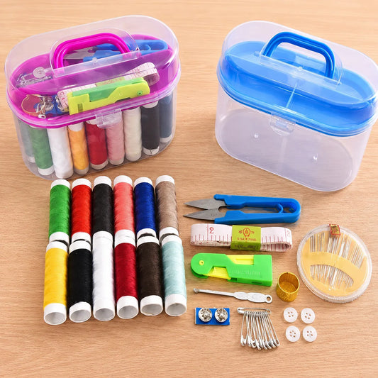 Double-Layer Portable Travel Sewing Kit Organizer Box