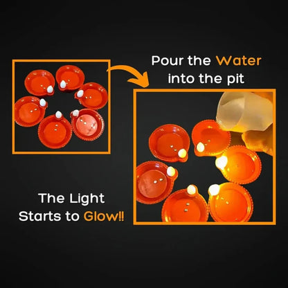 LED Water Sensor Diyas – Plastic Floating Diyas with Ambient Lights