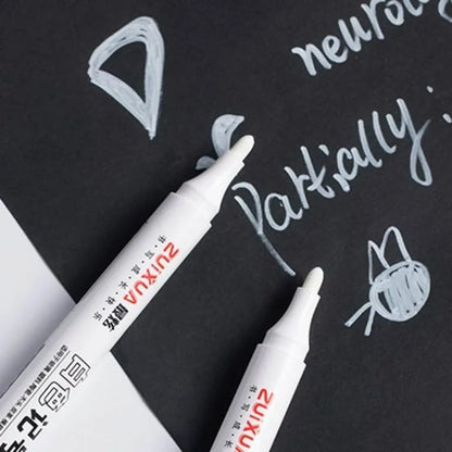 Waterproof White Tyre Marker Pens for Cars and Bikes – Pack of 10