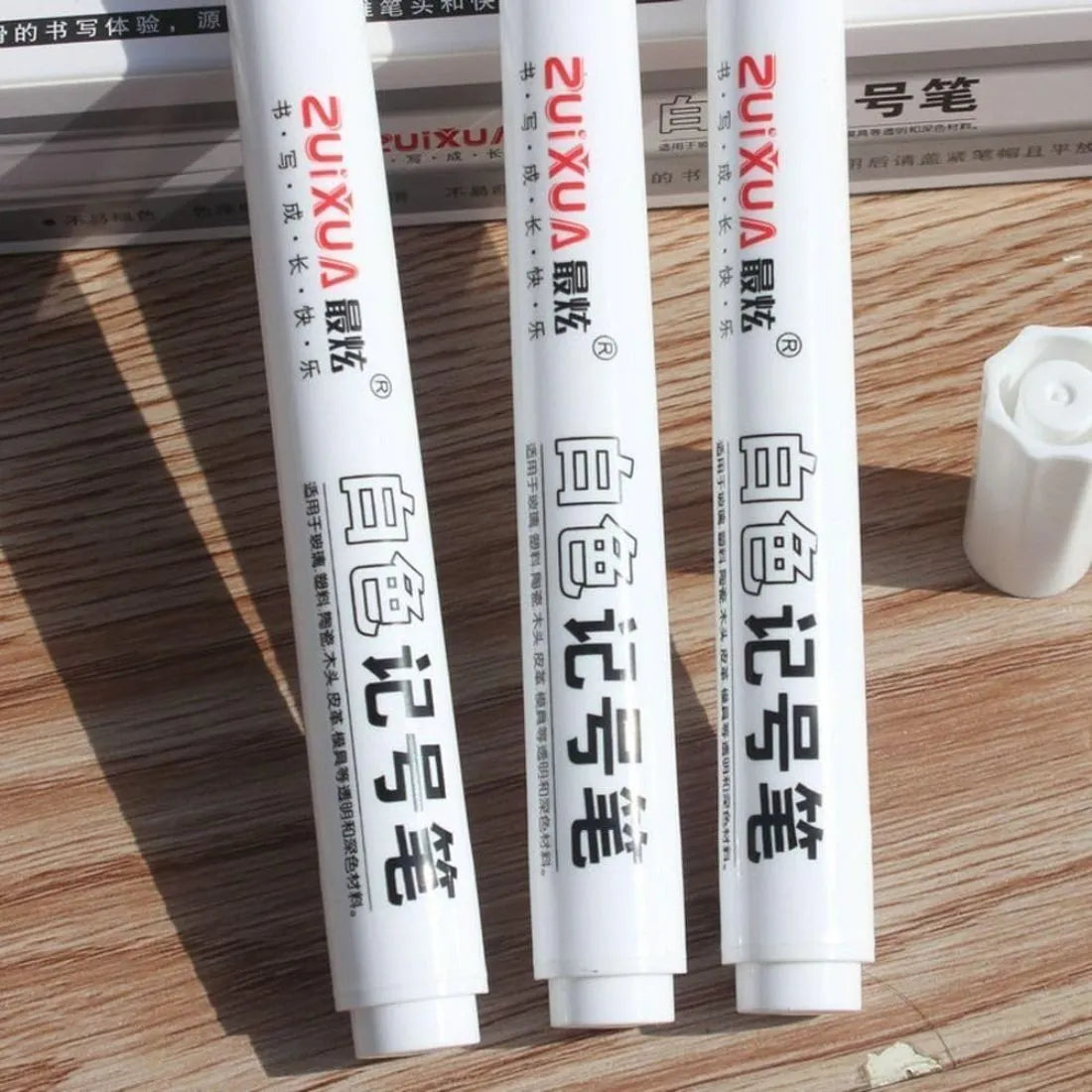 Waterproof White Tyre Marker Pens for Cars and Bikes – Pack of 10