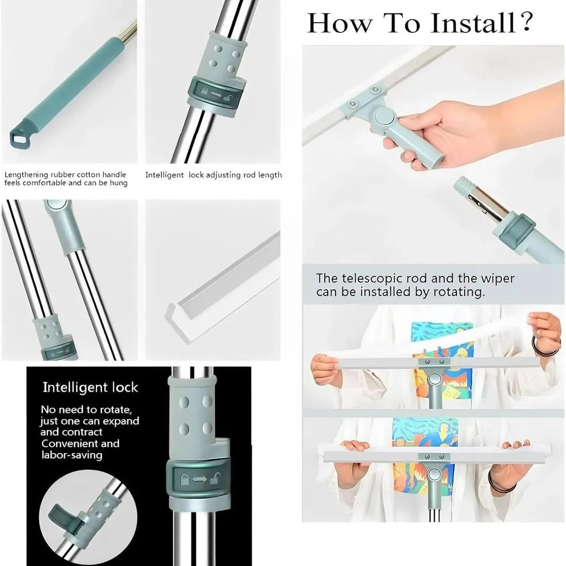 Multipurpose Wiper Adjustable Silicon Blade (180° Rotating Head)