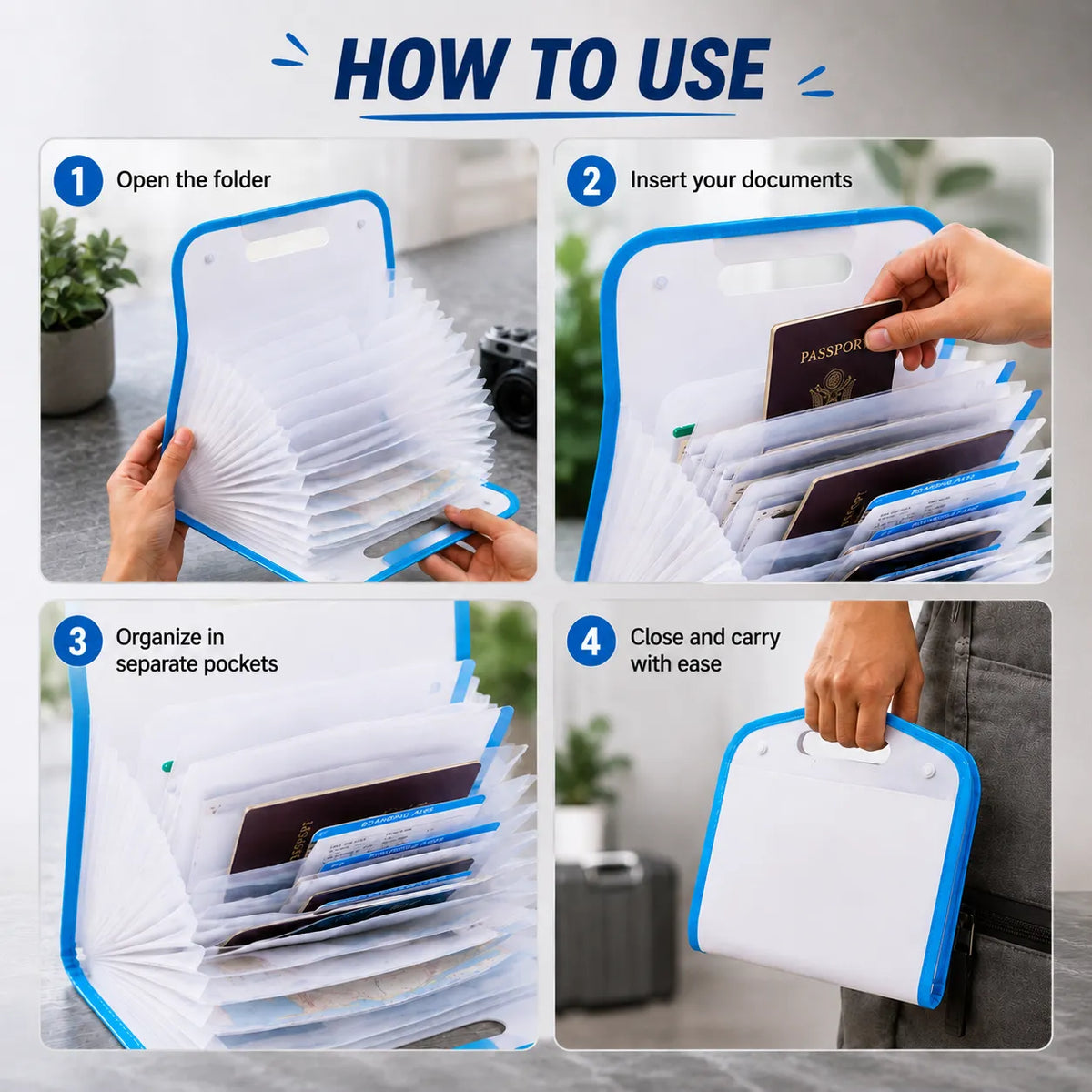 Portable Multi-Compartment Document Organizer