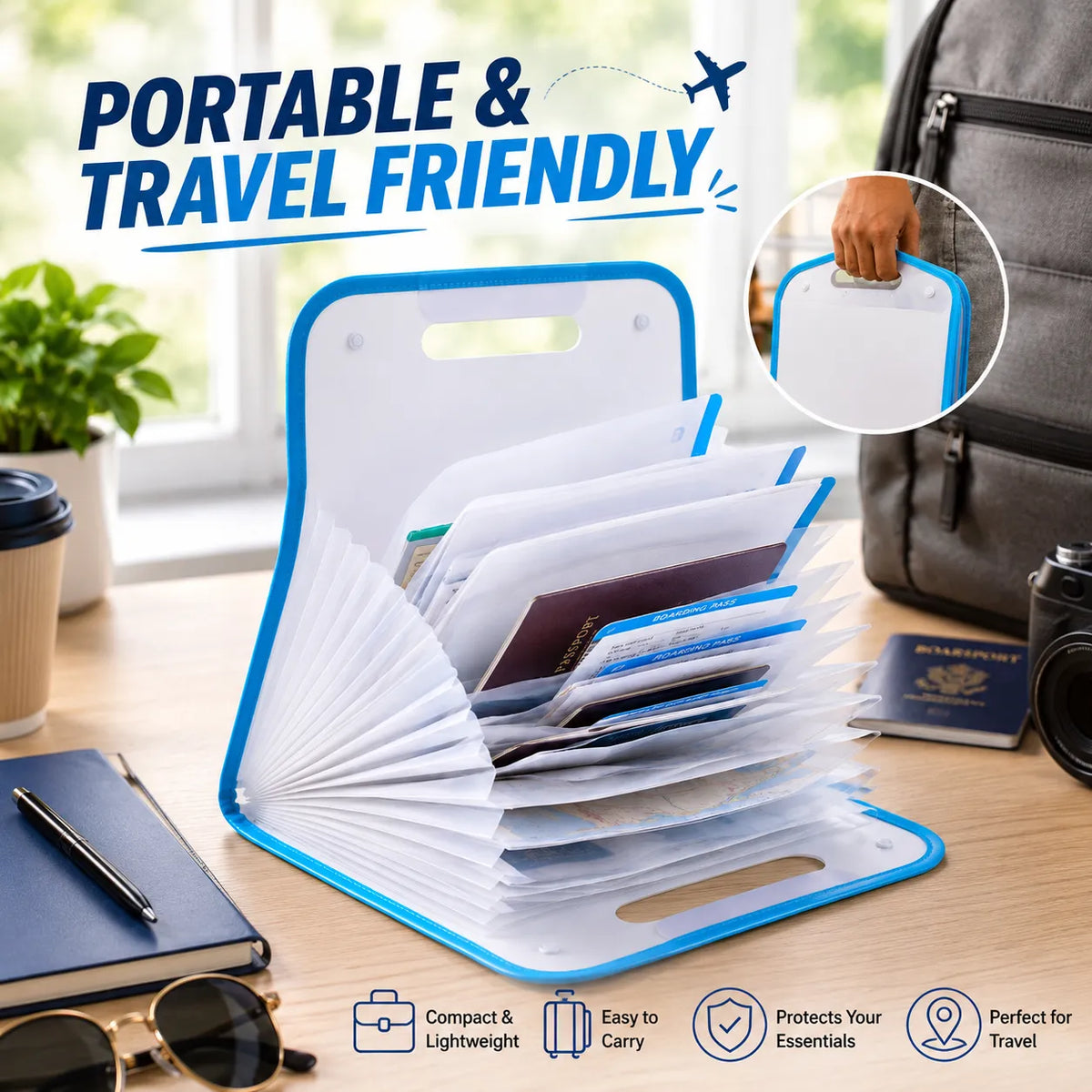 Portable Multi-Compartment Document Organizer