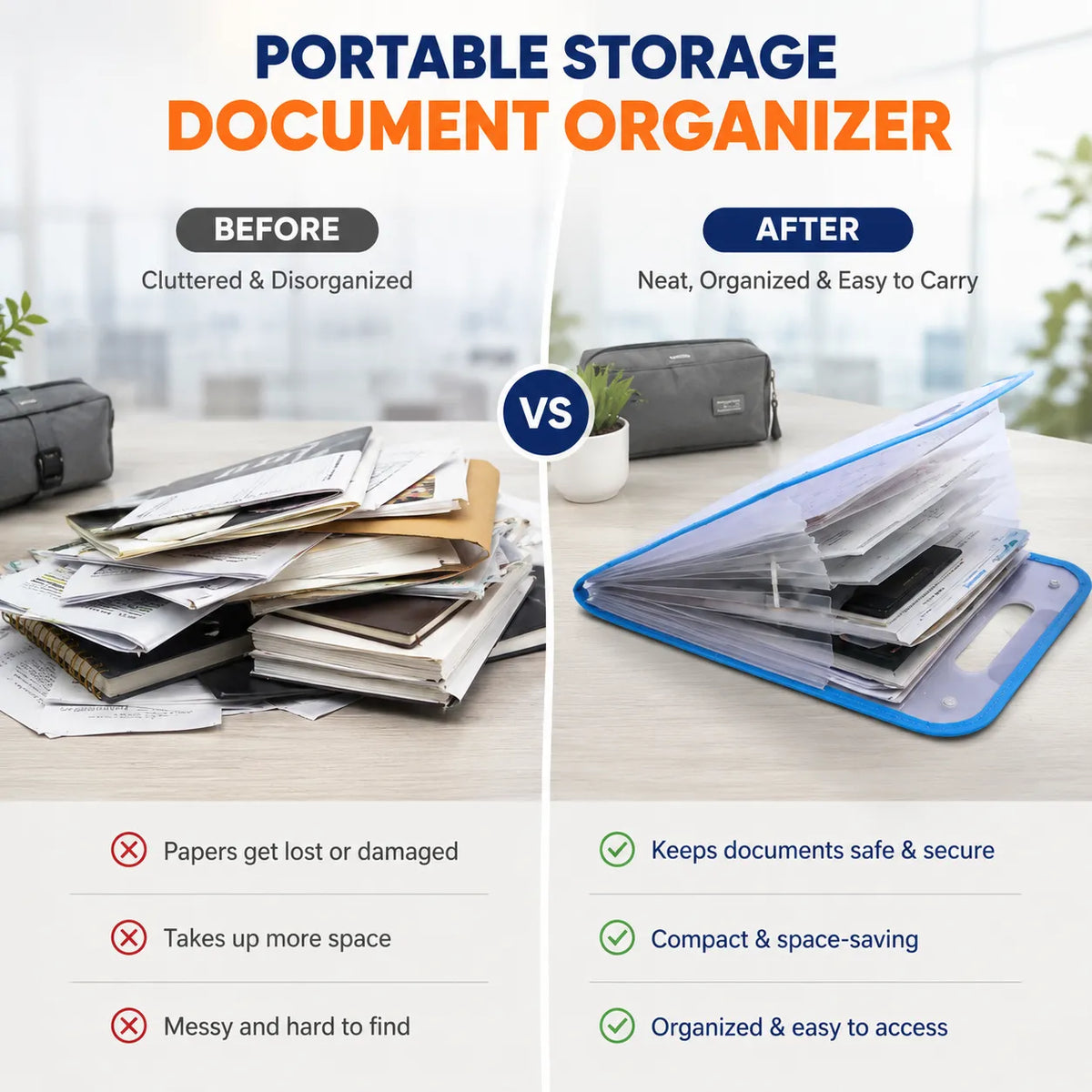 Portable Multi-Compartment Document Organizer
