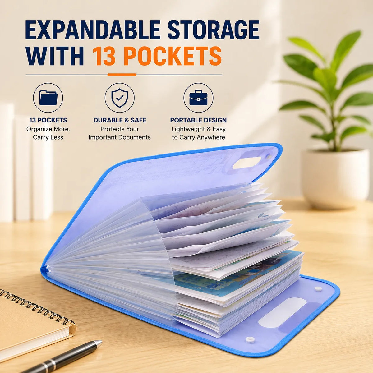 Portable Multi-Compartment Document Organizer