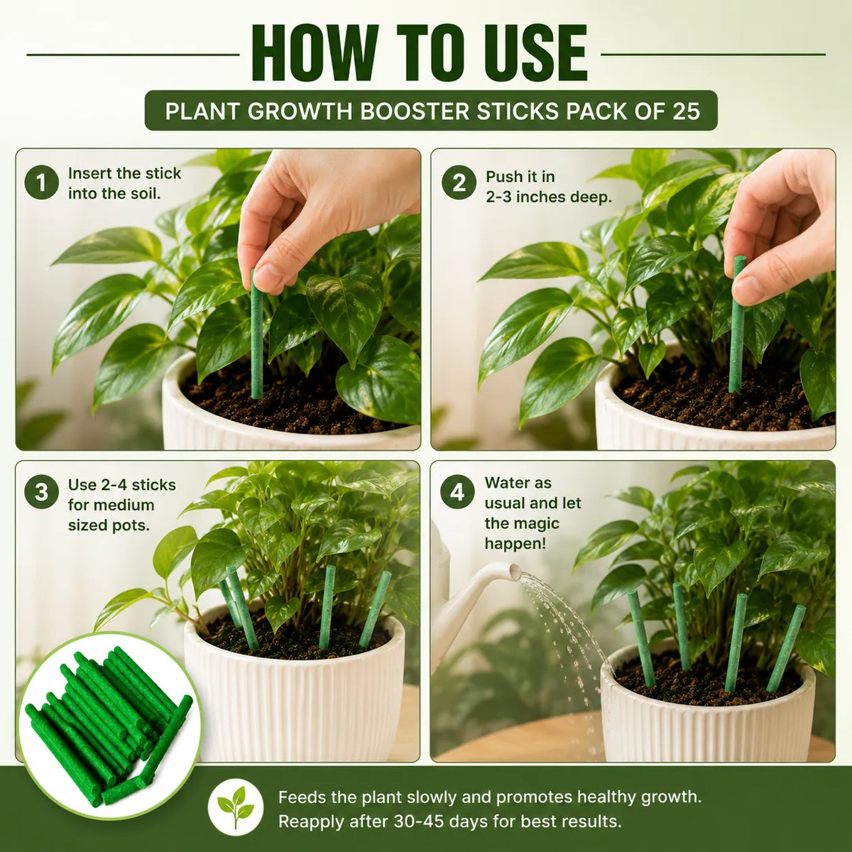 Plant Growth Booster Sticks – Pack of 25