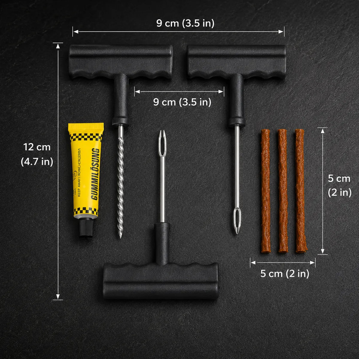 All-in-One Tubeless Tyre Puncture Repair Tool Kit