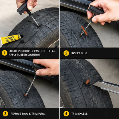 All-in-One Tubeless Tyre Puncture Repair Tool Kit